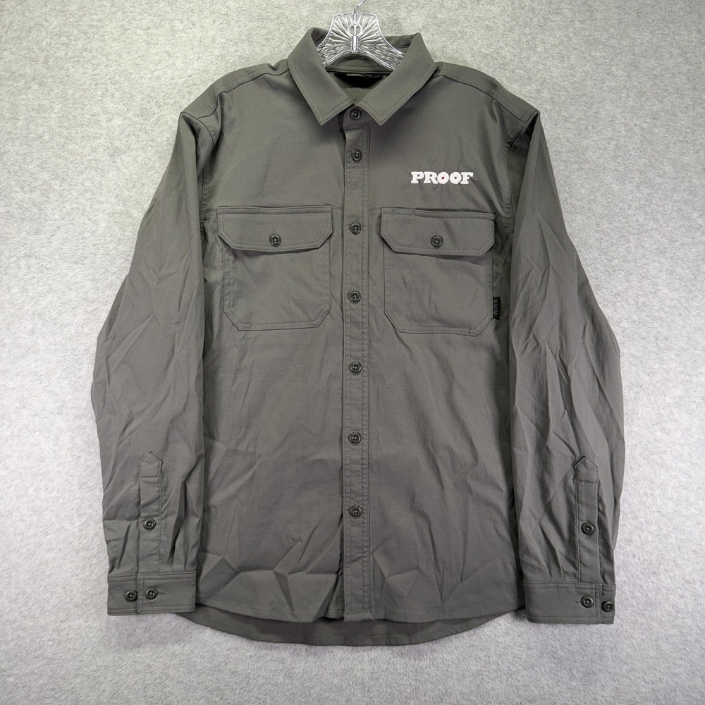 KUIU Shirt Mens Medium Gray Motive Long Sleeve Workgrade Button Up Hunting